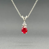 Estate 14K W Gold 0.85ct Ruby & 0.04cttw G-H/SI1 Diamond Pendant - Walter Bauman Jewelers