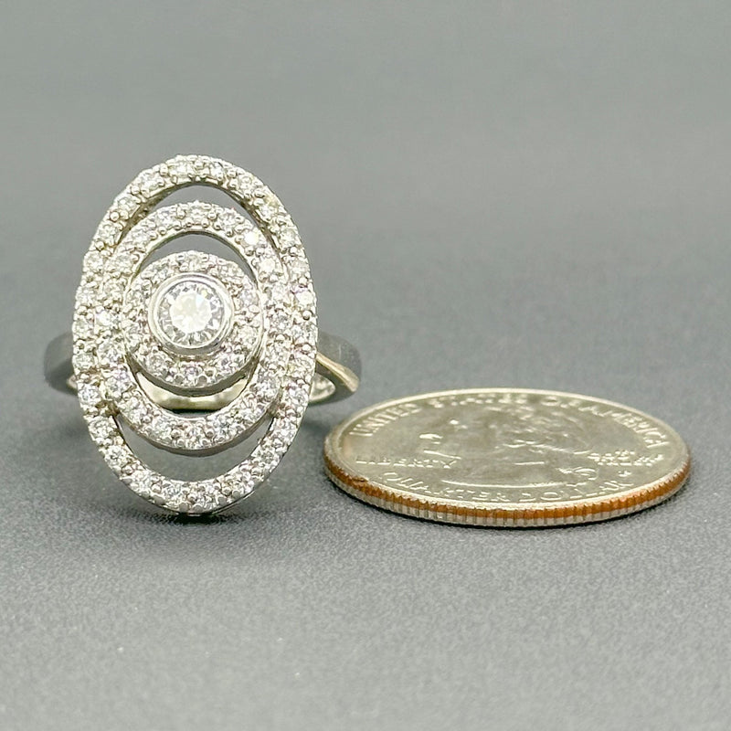 Estate 14K W Gold 0.87cttw G-I/SI1-2 Diamond Cocktail Ring - Walter Bauman Jewelers