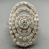 Estate 14K W Gold 0.87cttw G-I/SI1-2 Diamond Cocktail Ring - Walter Bauman Jewelers