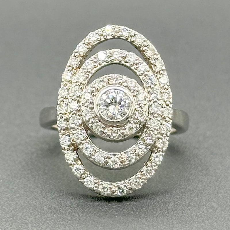 Estate 14K W Gold 0.87cttw G-I/SI1-2 Diamond Cocktail Ring - Walter Bauman Jewelers