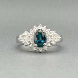 Estate 14K W Gold 0.90ct Sapphire & 0.13cttw G-H/VS2 Diamond Ring - Walter Bauman Jewelers