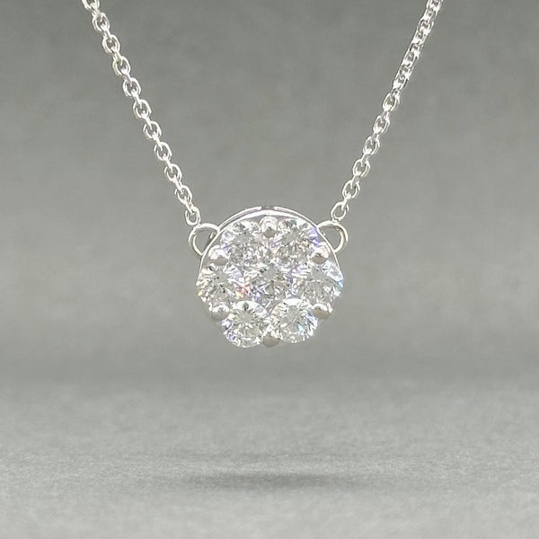 Estate 14K W Gold 0.99ctw H-I/SI2-I1 Diamond Cluster Pendant - Walter Bauman Jewelers