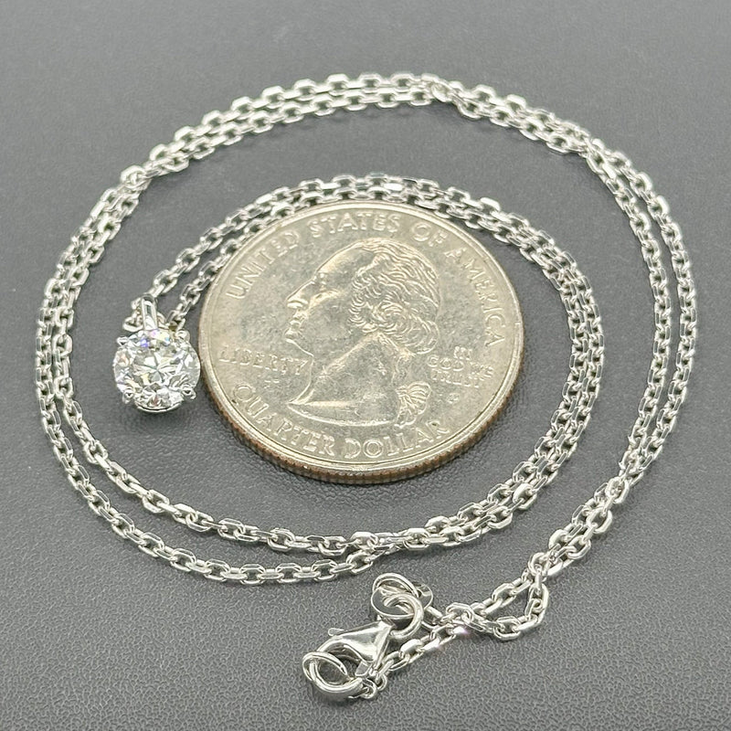 Estate 14K W Gold 1.01ct G/SI1 Diamond Solitaire Pendant - Walter Bauman Jewelers