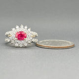 Estate 14K W Gold 1.12ct Ruby & 0.65cttw H-I/SI2-I1 Diamond Cocktail Ring - Walter Bauman Jewelers