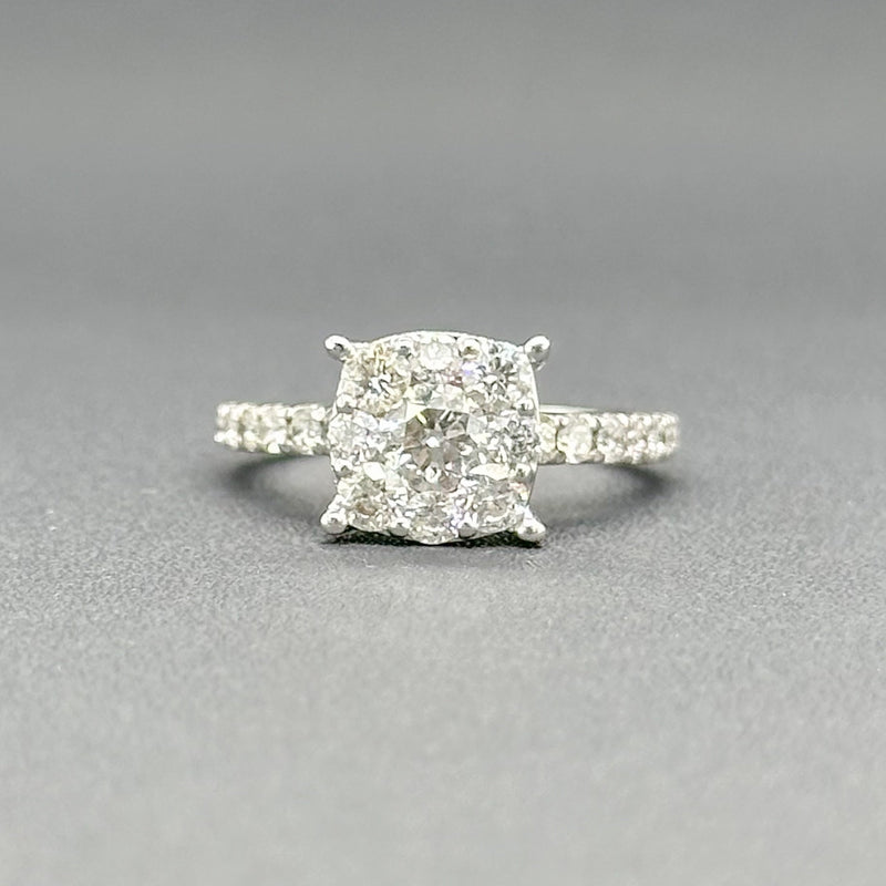 Estate 14K W Gold 1.16cttw H-I/I1 Diamond Cluster Engagement Ring - Walter Bauman Jewelers