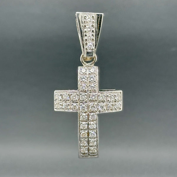 Estate 14K W Gold 1.22cttw H-I/SI1-2 Diamond Cross Pendant - Walter Bauman Jewelers