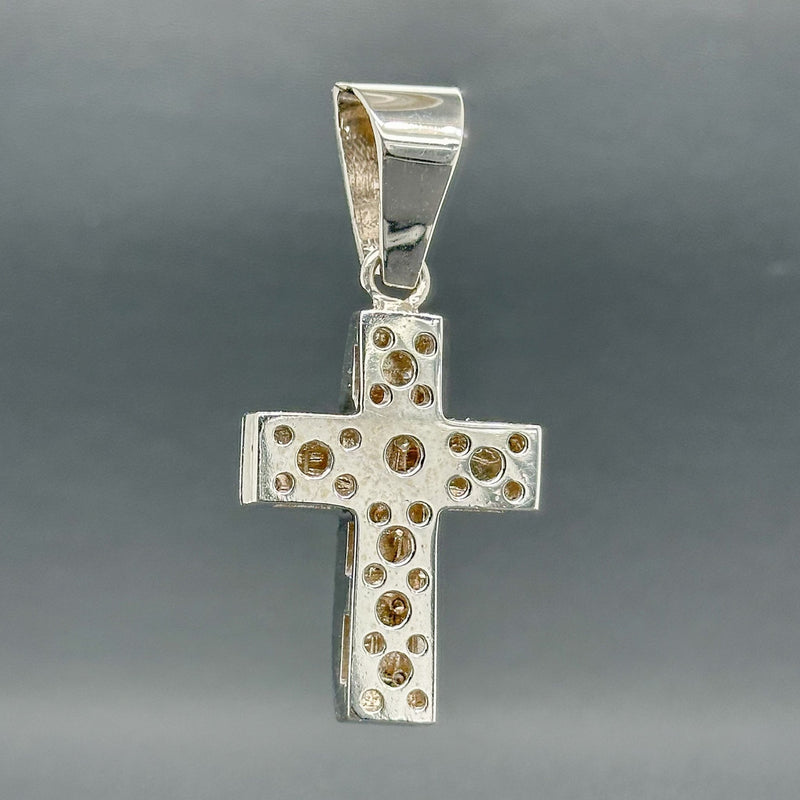 Estate 14K W Gold 1.22cttw H-I/SI1-2 Diamond Cross Pendant - Walter Bauman Jewelers