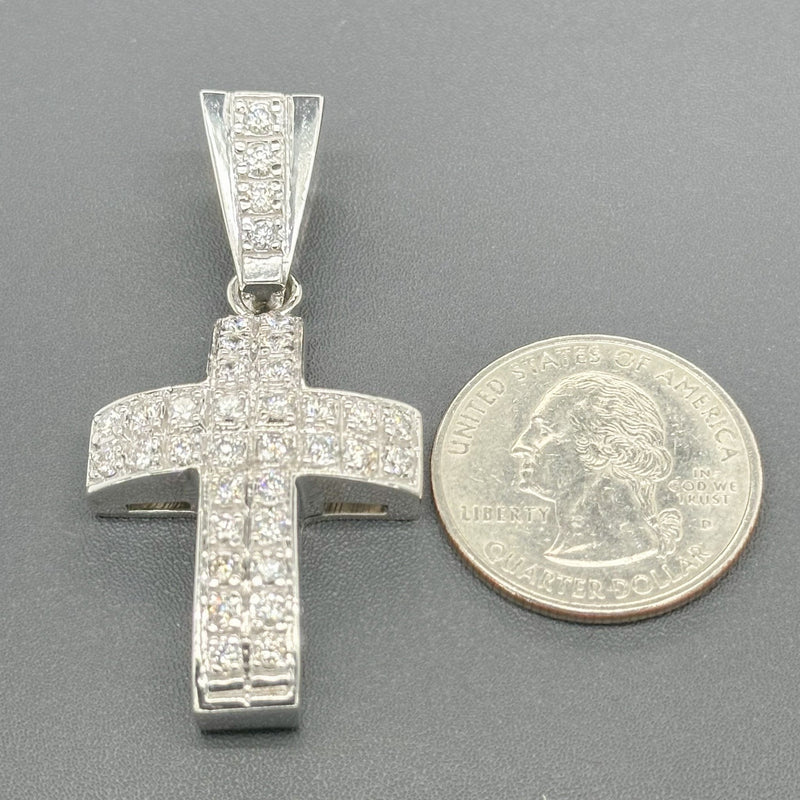 Estate 14K W Gold 1.22cttw H-I/SI1-2 Diamond Cross Pendant - Walter Bauman Jewelers