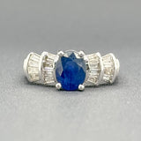 Estate 14K W Gold 1.39ct Sapphire & 0.33cttw G-H/SI2 Diamond Ring - Walter Bauman Jewelers