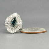 Estate 14K W Gold 1.48ct Sapphire & 1.80cttw G-H/SI2-I1 Diamond Cocktail Ring - Walter Bauman Jewelers