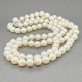 Estate 14K W Gold 16" Akoya Pearl 7-7.5mm 2 Strand Necklace - Walter Bauman Jewelers