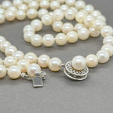 Estate 14K W Gold 16" Akoya Pearl 7-7.5mm 2 Strand Necklace - Walter Bauman Jewelers