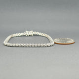 Estate 14K W Gold 1.94ctw H/I1 Diamond Tennis Bracelet - Walter Bauman Jewelers