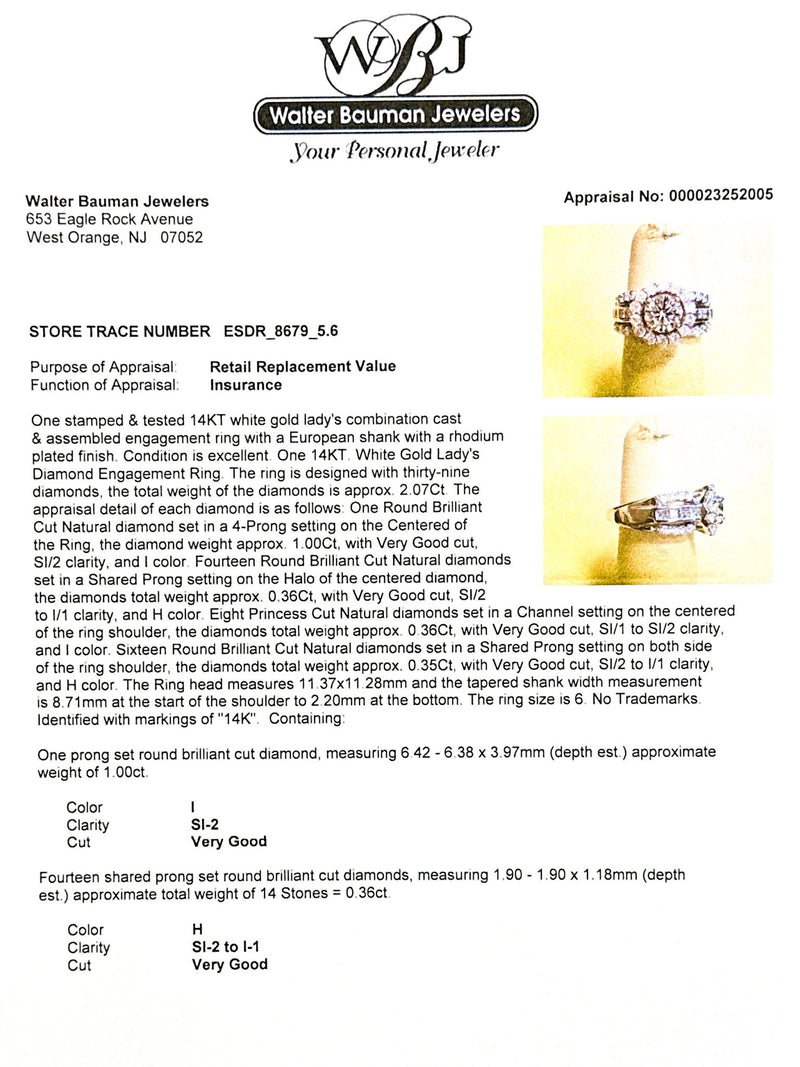 Estate 14K W Gold 2.07cttw H-I/SI1-I1 Diamond Engagement Ring - Walter Bauman Jewelers