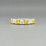 Estate 14K W Gold 2.29cttw Fancy Yellow & H-I/VS2 Diamond Ring - Walter Bauman Jewelers