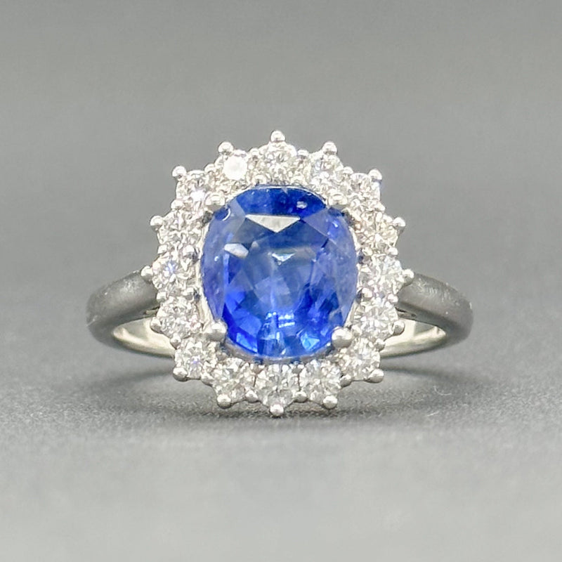 Estate 14K W Gold 2.51ct Sapphire & 0.48cttw G/SI1-2 Diamond Cocktail Ring - Walter Bauman Jewelers