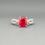 Estate 14K W Gold 2.88ct Ruby GIA# 6224713587 & 0.55cttw H-I/SI1-2 Diamond Ring - Walter Bauman Jewelers