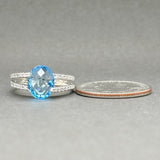 Estate 14K W Gold 2.93ct Blue Topaz & 0.13ctw G-H/SI1-2 Diamond Ring - Walter Bauman Jewelers