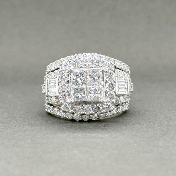 Estate 14K W Gold 3.01ctw G-H/VS2-SI2 Diamond Cluster Ring - Walter Bauman Jewelers