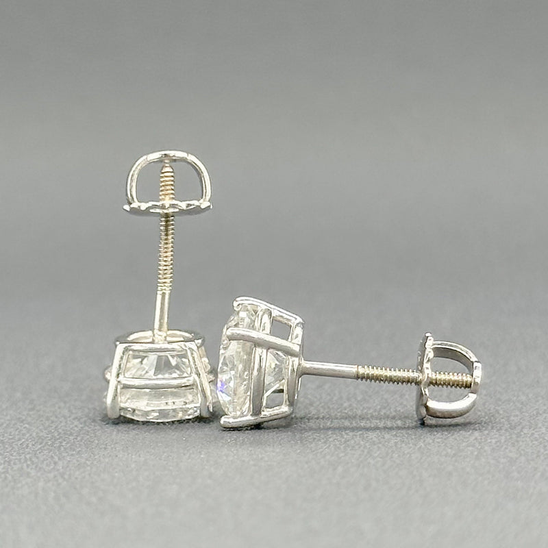 Estate 14K W Gold 3.40cttw G/I2 Diamond Screwback Stud Earrings - Walter Bauman Jewelers