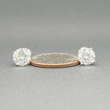 Estate 14K W Gold 3.40cttw G/I2 Diamond Screwback Stud Earrings - Walter Bauman Jewelers