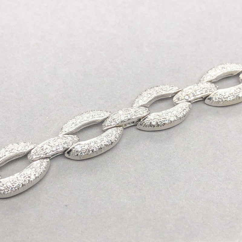 Estate 14K W Gold 3.5cttw G-H/SI1 Diamond Link Bracelet - Walter Bauman Jewelers
