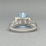Estate 14K W Gold 4.48ct Blue Topaz & 0.11cttw G/I1 Diamond Cocktail Ring - Walter Bauman Jewelers