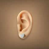 Estate 14K W Gold 47cttw H-I/I1 Diamond Heart Stud Earrings - Walter Bauman Jewelers
