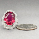 Estate 14K W Gold 7.57ct Pink Tourmaline & 0.24cttw G/SI1 Diamond Cocktail Ring - Walter Bauman Jewelers