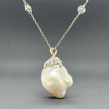 Estate 14K W Gold Baroque Pearl & 0.38cttw H-I/SI1-2 Diamond Pendant - Walter Bauman Jewelers