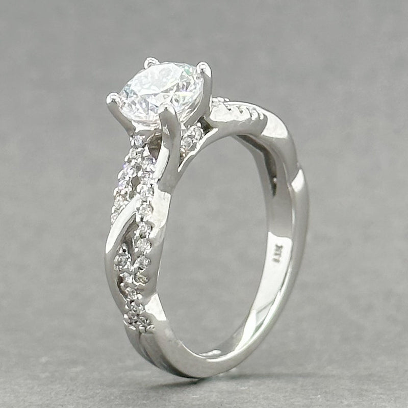 Estate 14K W Gold CZ cntr 0.22ctw H/SI2-I1 Diamond Eng. Mounting - Walter Bauman Jewelers