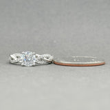 Estate 14K W Gold CZ cntr 0.22ctw H/SI2-I1 Diamond Eng. Mounting - Walter Bauman Jewelers