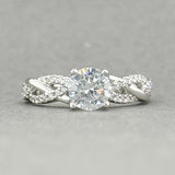 Estate 14K W Gold CZ cntr 0.22ctw H/SI2-I1 Diamond Eng. Mounting - Walter Bauman Jewelers