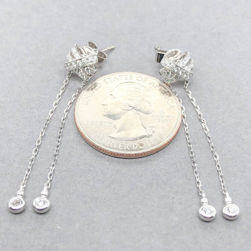 Estate 14k White Gold 2.05CTTW Diamond X Dangle Earrings - Walter Bauman Jewelers