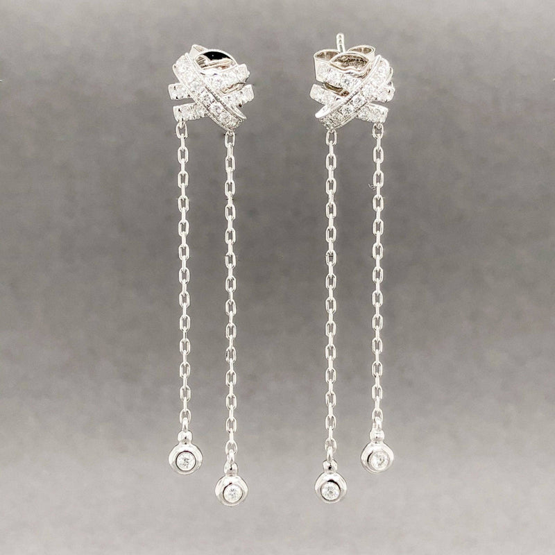 Estate 14k White Gold 2.05CTTW Diamond X Dangle Earrings - Walter Bauman Jewelers