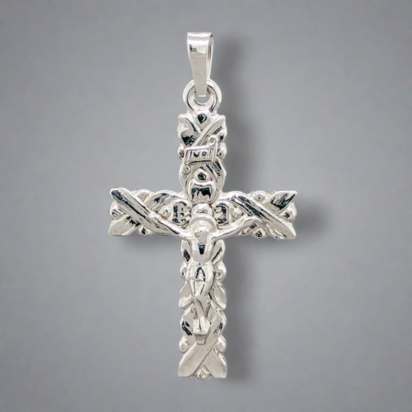 Estate 14k White Gold Fancy Crucifix Pendant - Walter Bauman Jewelers