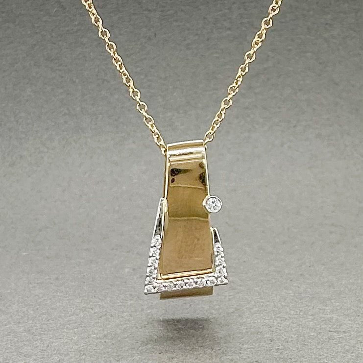 Estate 14K Y Gold 0.12ctw G-H/VS2-SI1 Diamond Buckle Pendant - Walter Bauman Jewelers