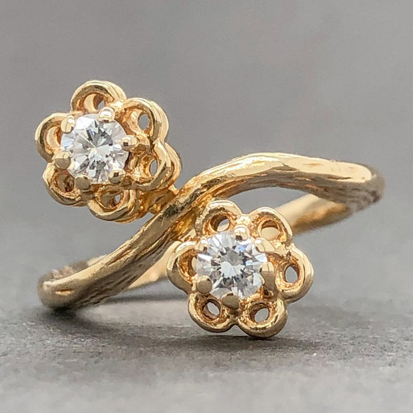 Estate 14K Y Gold 0.16cttw G-H/SI1 Diamond Crossover Ring - Walter Bauman Jewelers