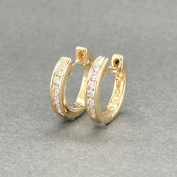 Estate 14K Y Gold 0.18ctw H/SI2-I1 Diamond Huggie Earrings - Walter Bauman Jewelers