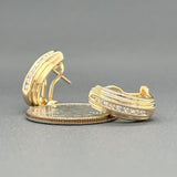 Estate 14K Y Gold 0.20cttw H/SI2-I1 Diamond J Hoop Earrings - Walter Bauman Jewelers