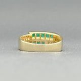 Estate 14K Y Gold 0.20ctw Emerald & 0.06ctw I-J/SI1-2 Diamond Ring - Walter Bauman Jewelers
