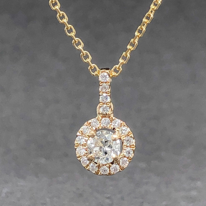 Estate 14K Y Gold 0.25cttw G-I/VS2-SI1 Diamond Halo Pendant - Walter Bauman Jewelers