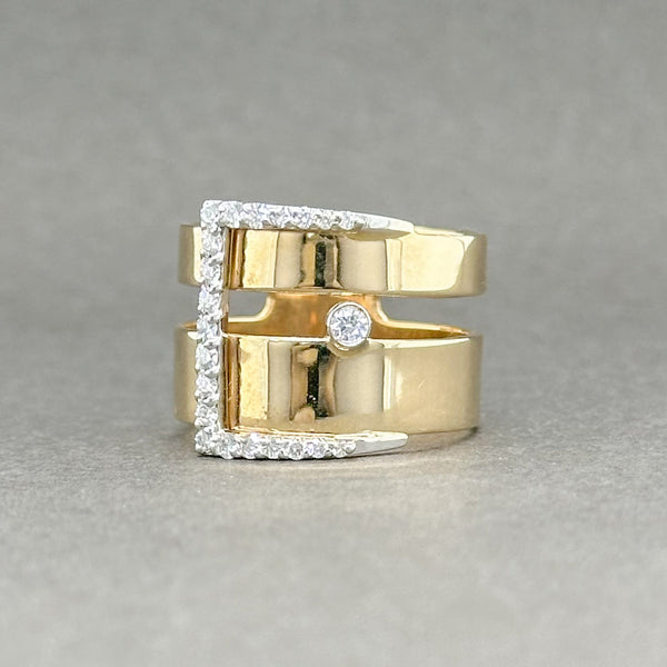 Estate 14K Y Gold 0.25ctw H/SI1-2 Diamond Buckle Ring - Walter Bauman Jewelers