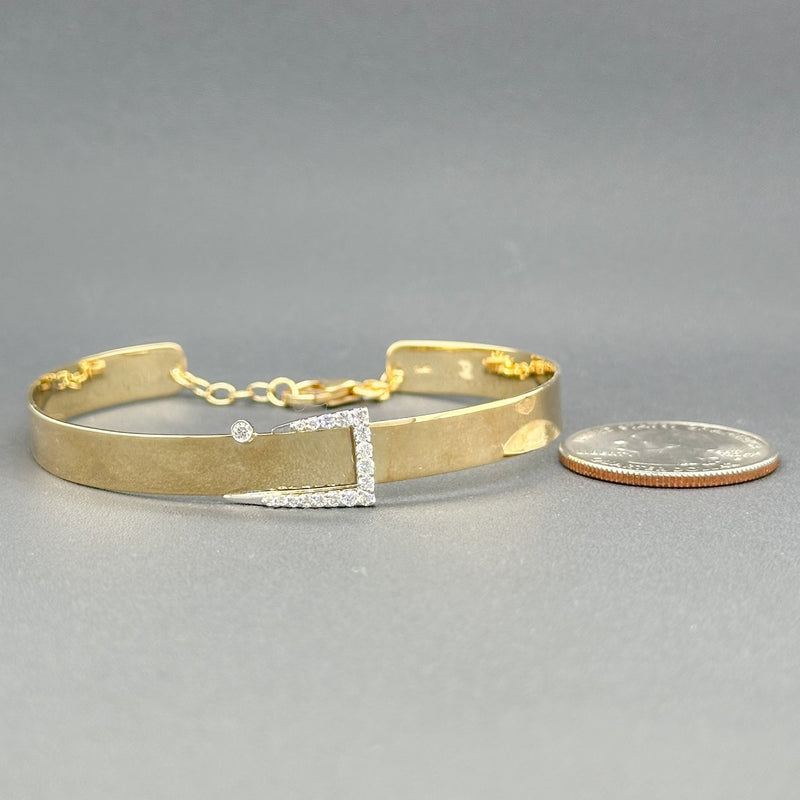 Estate 14K Y Gold 0.25ctw H/SI2-I1 Diamond Buckle Bracelet - Walter Bauman Jewelers
