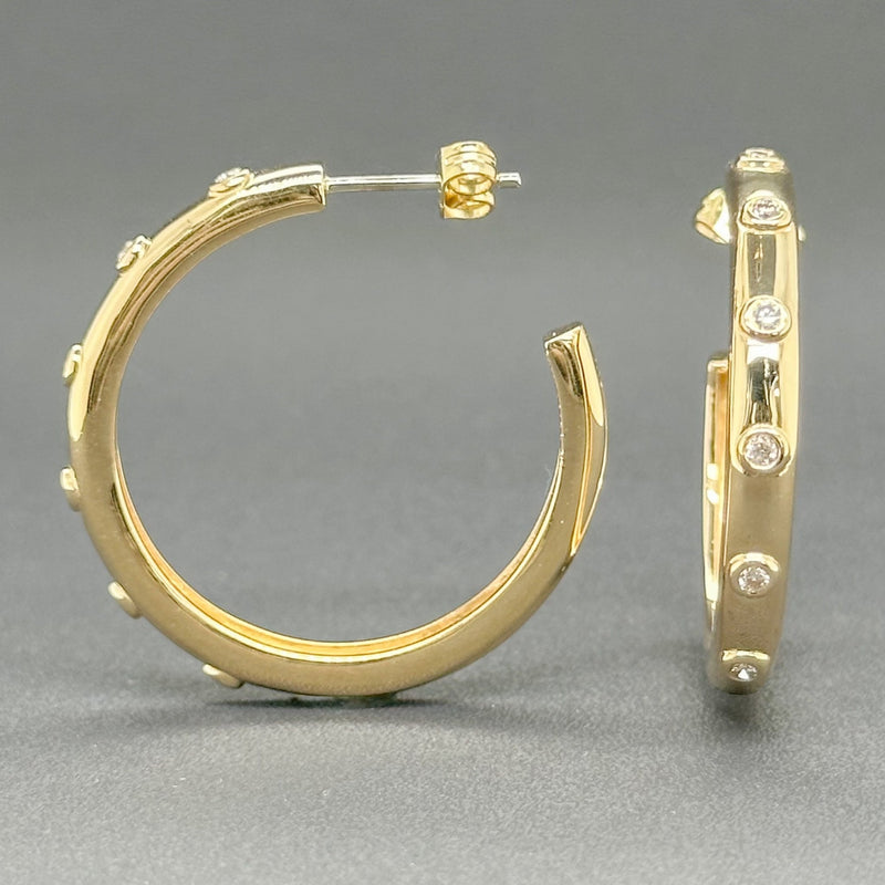 Estate 14K Y Gold 0.30cttw H-I/SI1 Diamond Hoop Earrings - Walter Bauman Jewelers