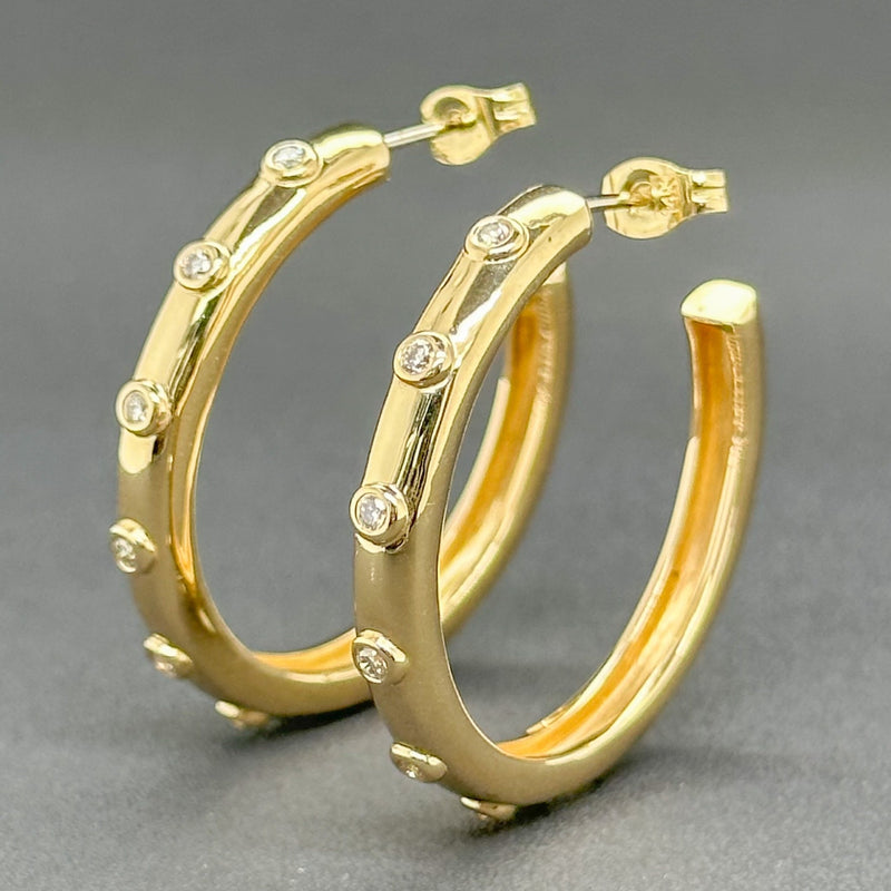 Estate 14K Y Gold 0.30cttw H-I/SI1 Diamond Hoop Earrings - Walter Bauman Jewelers