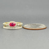 Estate 14K Y Gold 0.33ct Ruby & 0.45cttw H/SI1-2 Diamond Double Row Ring - Walter Bauman Jewelers