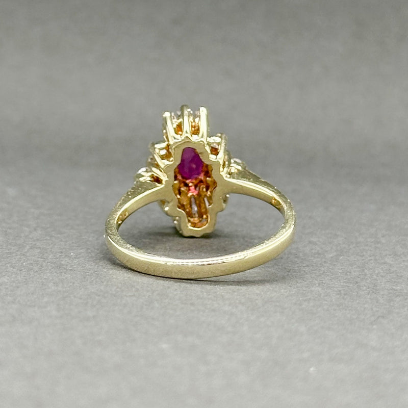 Estate 14K Y Gold 0.42ct Ruby & 0.27ctw H-I/SI1-2 Diamond Ring - Walter Bauman Jewelers