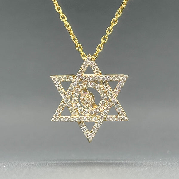 Estate 14K Y Gold 0.53cttw G/SI1-2 Diamond Star Of David Pendant - Walter Bauman Jewelers