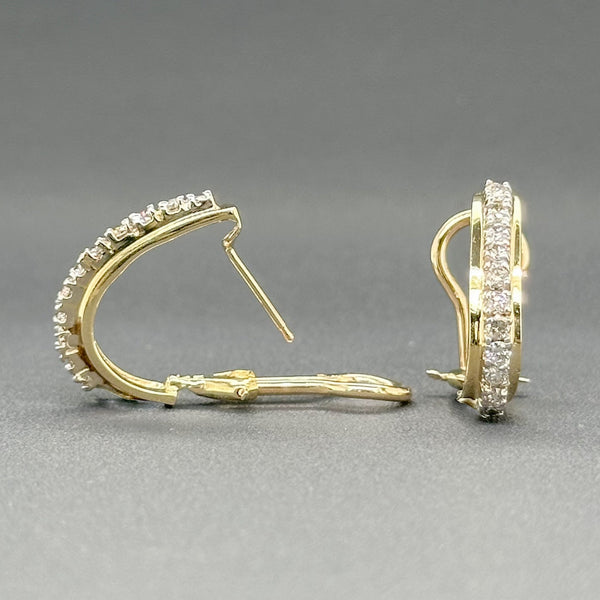 Estate 14K Y Gold 0.57cttw I-J/SI2-I1 Diamond J Hoop Earrings - Walter Bauman Jewelers